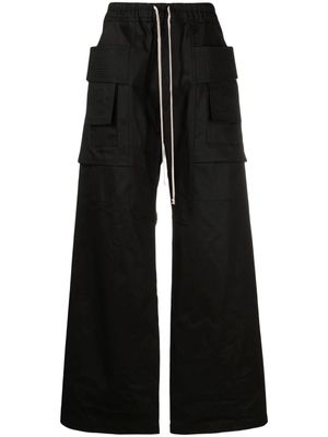 Rick Owens DRKSHDW Creatch organic-cotton cargo wide-leg trousers - Black