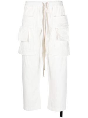 Rick Owens DRKSHDW cropped cargo track pants - White