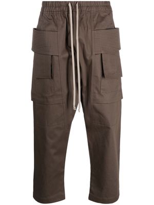 Rick Owens DRKSHDW cropped-leg cotton cargo trousers - Green