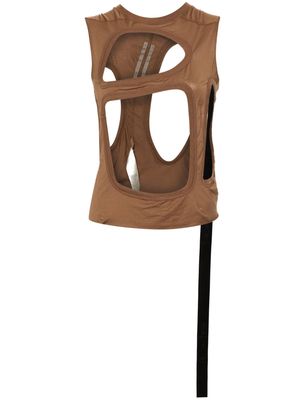 Rick Owens DRKSHDW cut-out sleeveless top - Brown