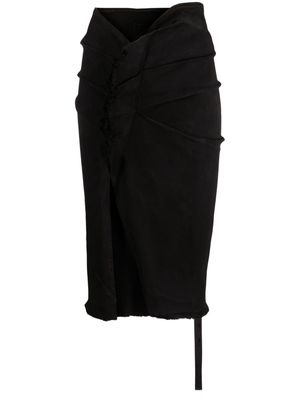 Rick Owens DRKSHDW denim wrap midi skirt - Black
