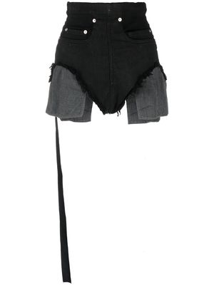 Rick Owens DRKSHDW Dirt asymmetric denim shorts - Black