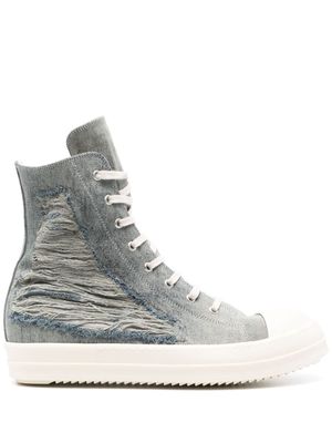 Rick Owens DRKSHDW distressed denim sneakers - Blue