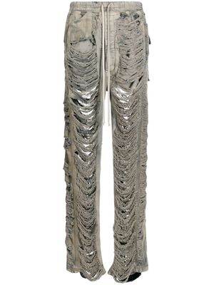 Rick Owens DRKSHDW distressed-effect wide-leg trousers - Neutrals