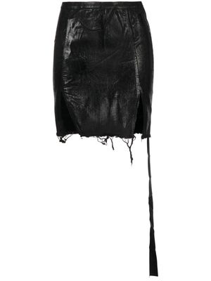 Rick Owens DRKSHDW distressed ripped skirt - Black