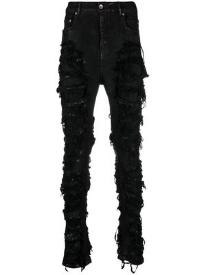 Rick Owens DRKSHDW distressed slim-fit jeans - Black