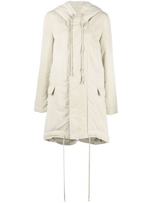 Rick Owens DRKSHDW drawstring hooded coat - Neutrals