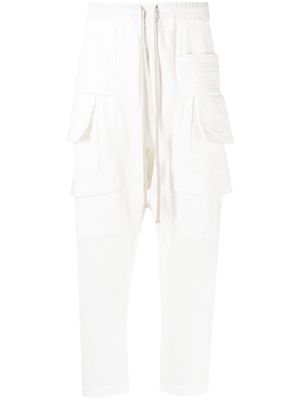 Rick Owens DRKSHDW drawstring straight-leg trousers - White