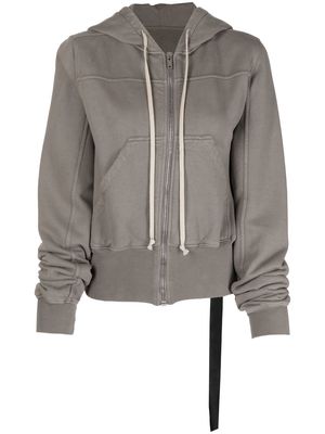 Rick Owens DRKSHDW drawstring zip-up hoodie - Grey