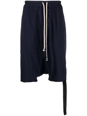 Rick Owens DRKSHDW drop-crotch cotton shorts - Blue