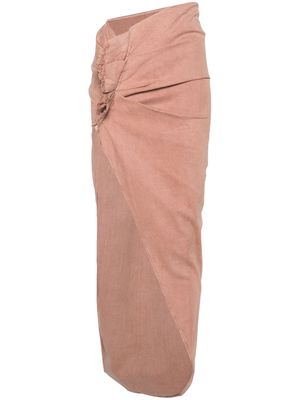 Rick Owens DRKSHDW Edfu asymmetric denim skirt - Pink