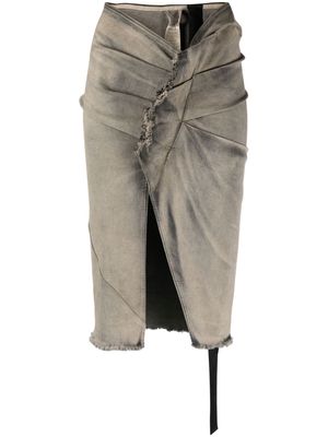 Rick Owens DRKSHDW EDFU front-slit midi skirt - Grey