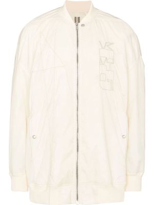 Rick Owens DRKSHDW embroidered logo bomber jacket - Neutrals