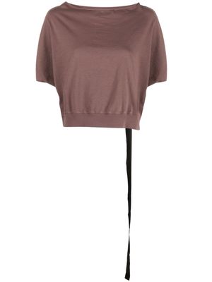 Rick Owens DRKSHDW exposed-seam detail cotton T-shirt - Purple