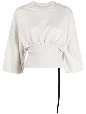 Rick Owens DRKSHDW fitted-waist cotton blouse - Grey