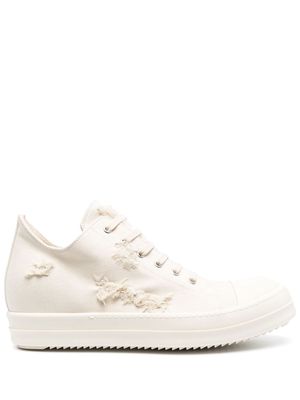 Rick Owens DRKSHDW frayed lace-up sneakers - Neutrals
