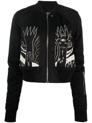 Rick Owens DRKSHDW graphic-print detail bomber jacket - Black