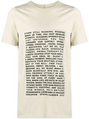 Rick Owens DRKSHDW graphic-print detail T-shirt - Neutrals
