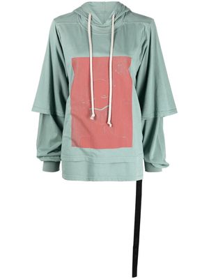 Rick Owens DRKSHDW graphic print hoodie - Green