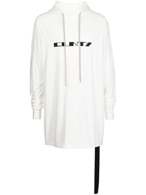 Rick Owens DRKSHDW graphic-print organic cotton hoodie - White