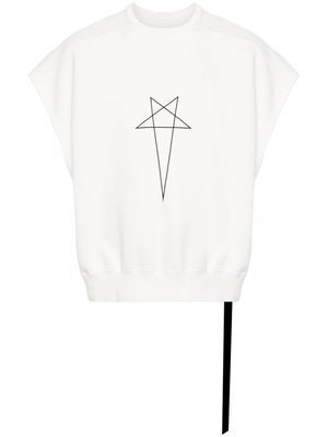 Rick Owens DRKSHDW graphic-print sleeveless sweatshirt - White