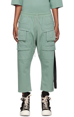 Rick Owens Drkshdw Green Creatch Cargo Pants