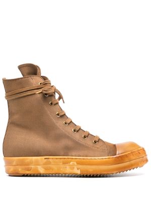 Rick Owens DRKSHDW high-top canvas sneakers - Brown