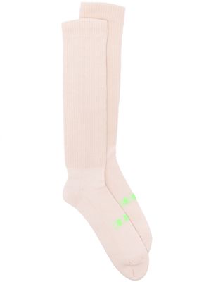Rick Owens DRKSHDW intarsia-knit logo socks - Neutrals