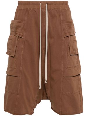 Rick Owens DRKSHDW jersey cargo shorts - Brown