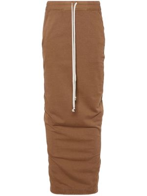 Rick Owens DRKSHDW jersey midi skirt - Brown