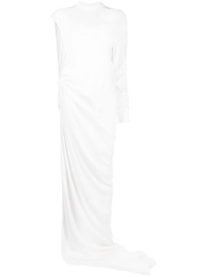 Rick Owens DRKSHDW knot-detail single-sleeve dress - White