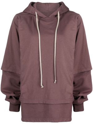 Rick Owens DRKSHDW layered-design cotton hoodie - Pink