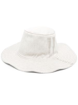Rick Owens DRKSHDW logo-patch sun hat - Neutrals