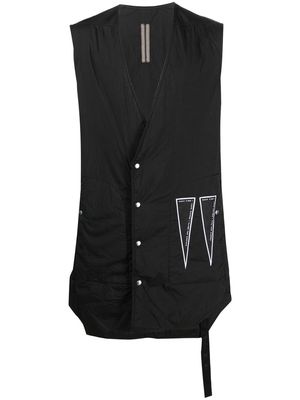 Rick Owens DRKSHDW logo-print sleeveless coat - Black