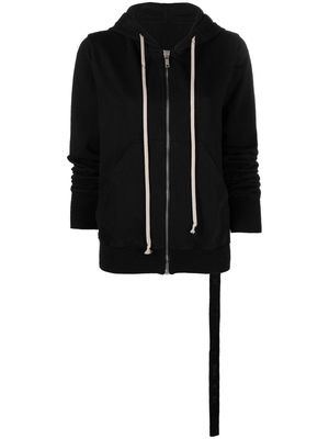Rick Owens DRKSHDW logo strap detail zipped hoodie - Black
