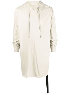 Rick Owens DRKSHDW long-line cotton hoodie - Neutrals