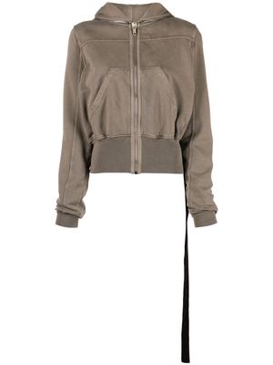 Rick Owens DRKSHDW long-sleeve zip-fastening hoodie - Brown
