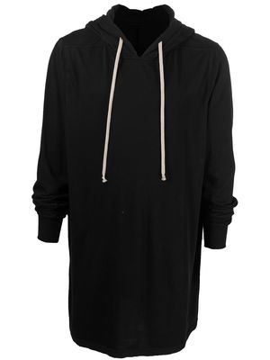 Rick Owens DRKSHDW longline cotton hoodie - Black