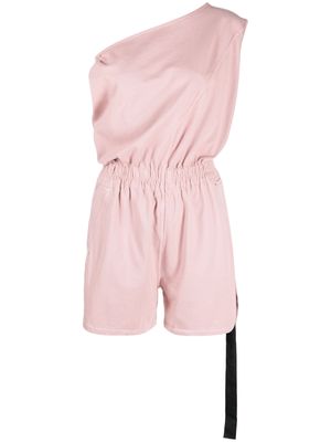 Rick Owens DRKSHDW one-shoulder cotton playsuit - Pink
