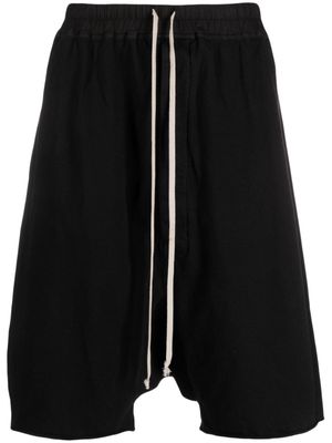 Rick Owens DRKSHDW organic cotton drop-crotch track shorts - Black