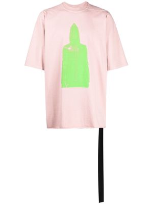 Rick Owens DRKSHDW painterly-print cotton T-shirt - Pink