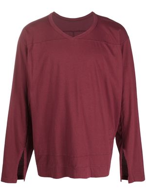 Rick Owens DRKSHDW panelled cotton sweatshirt - Red