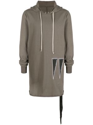 Rick Owens DRKSHDW patch-detail cotton hoodie - Grey