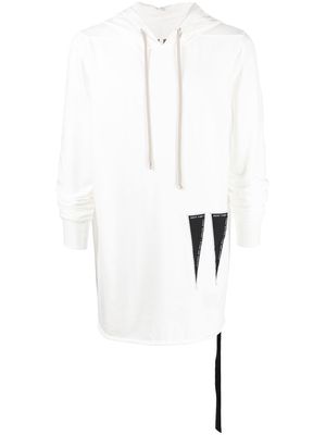 Rick Owens DRKSHDW patch-detail cotton hoodie - White