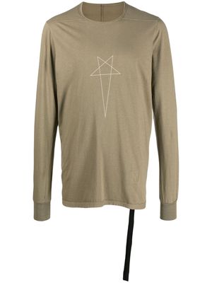 Rick Owens DRKSHDW Pentagram logo-print cotton T-shirt - Green