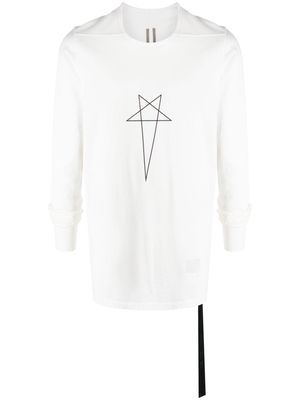 Rick Owens DRKSHDW Pentagram logo-print cotton T-shirt - White