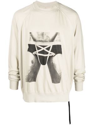 Rick Owens DRKSHDW photograph-print cotton sweatshirt - Neutrals