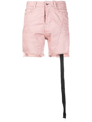 Rick Owens DRKSHDW raw-cut denim shorts - Pink
