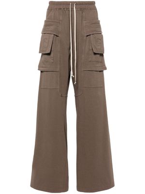 Rick Owens DRKSHDW ribbed-panels drawstring track pants - Grey