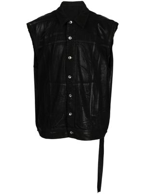 Rick Owens DRKSHDW sleeveless wax-coated cotton vest - Black